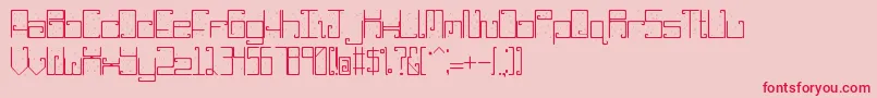 MyMisha-Schriftart – Rote Schriften auf rosa Hintergrund