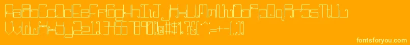MyMisha-Schriftart – Gelbe Schriften auf orangefarbenem Hintergrund