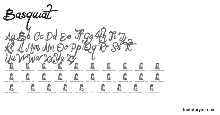 A fonte Basquiat – alfabeto, números, caracteres especiais