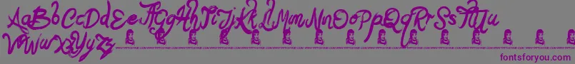 フォントBasquiat – 紫色のフォント、灰色の背景