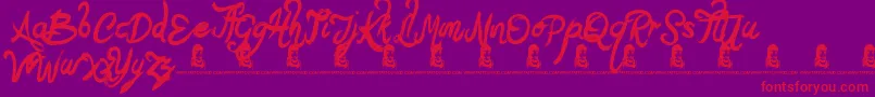 Basquiat Font – Red Fonts on Purple Background