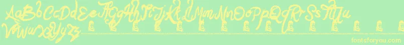 Basquiat Font – Yellow Fonts on Green Background