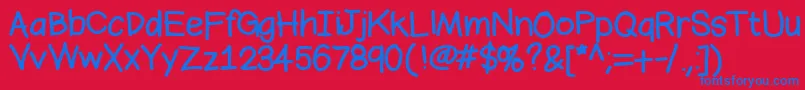 Bromine Font – Blue Fonts on Red Background