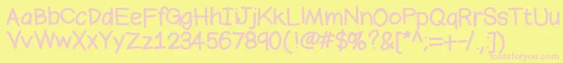 Bromine Font – Pink Fonts on Yellow Background