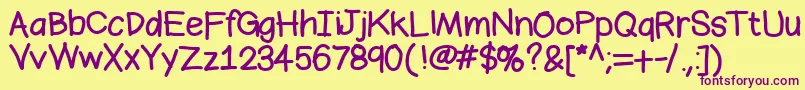 Bromine Font – Purple Fonts on Yellow Background