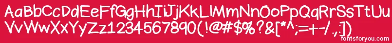 Czcionka Bromine – białe czcionki na czerwonym tle