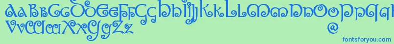 MorgowDemo-Schriftart – Blaue Schriften auf grünem Hintergrund