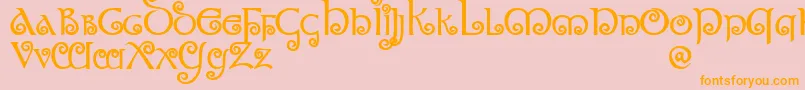 MorgowDemo-Schriftart – Orangefarbene Schriften auf rosa Hintergrund