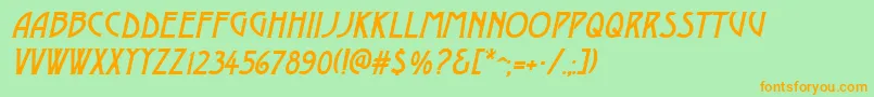 DustinesolidItalic Font – Orange Fonts on Green Background