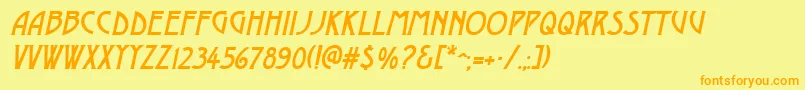 DustinesolidItalic Font – Orange Fonts on Yellow Background