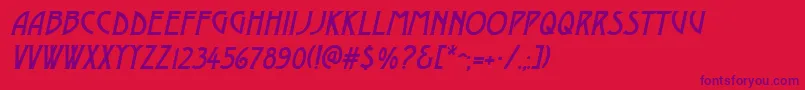 DustinesolidItalic Font – Purple Fonts on Red Background