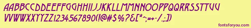 DustinesolidItalic Font – Purple Fonts on Yellow Background