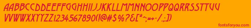 DustinesolidItalic Font – Red Fonts on Orange Background