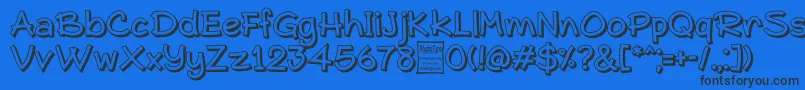 TypoComicaOutlineDemo Font – Black Fonts on Blue Background