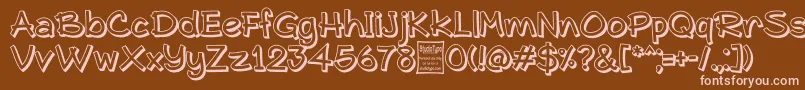 Police TypoComicaOutlineDemo – polices roses sur fond brun