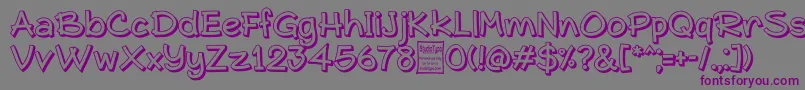 TypoComicaOutlineDemo Font – Purple Fonts on Gray Background