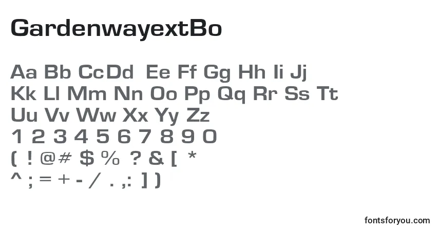A fonte GardenwayextBo – alfabeto, números, caracteres especiais