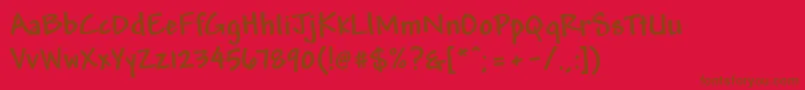 AndyРџРѕР»СѓР¶РёСЂРЅС‹Р№-Schriftart – Braune Schriften auf rotem Hintergrund