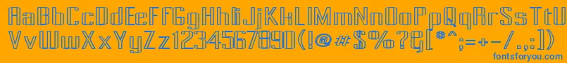 Pecot008 Font – Blue Fonts on Orange Background