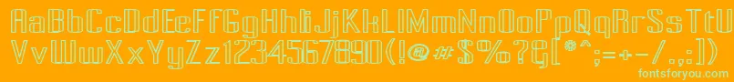 Pecot008-Schriftart – Grüne Schriften auf orangefarbenem Hintergrund