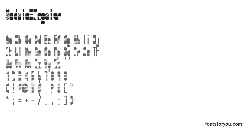 Schriftart Modulo3Regular – Alphabet, Zahlen, spezielle Symbole