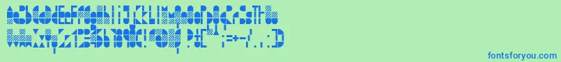 Modulo3Regular Font – Blue Fonts on Green Background