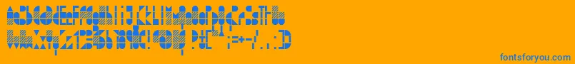 Modulo3Regular Font – Blue Fonts on Orange Background