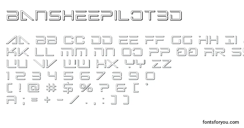 Bansheepilot3D-fontti – aakkoset, numerot, erikoismerkit