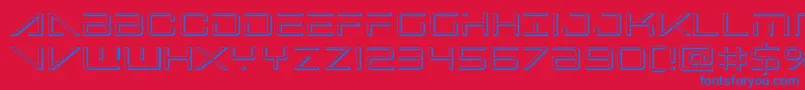 フォントBansheepilot3D – 赤い背景に青い文字