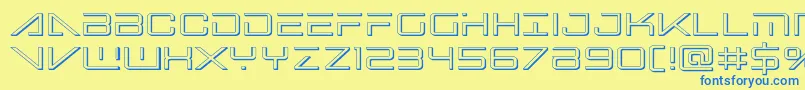 Bansheepilot3D Font – Blue Fonts on Yellow Background