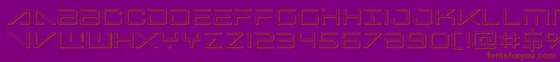 Czcionka Bansheepilot3D – brązowe czcionki na fioletowym tle