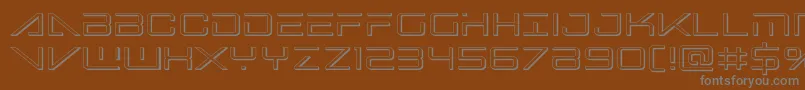 フォントBansheepilot3D – 茶色の背景に灰色の文字