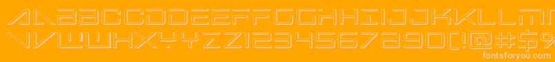 Bansheepilot3D-Schriftart – Rosa Schriften auf orangefarbenem Hintergrund