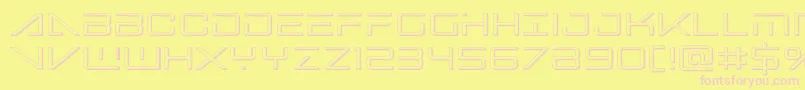 フォントBansheepilot3D – ピンクのフォント、黄色の背景