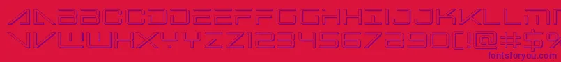 フォントBansheepilot3D – 赤い背景に紫のフォント