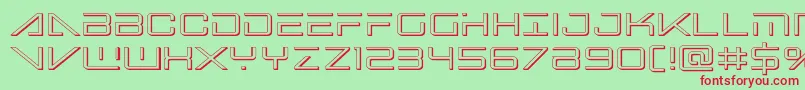 フォントBansheepilot3D – 赤い文字の緑の背景