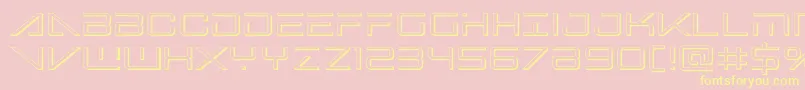 Bansheepilot3D-Schriftart – Gelbe Schriften auf rosa Hintergrund