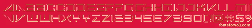 Bansheepilot3D Font – Yellow Fonts on Red Background