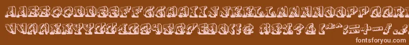 Police Cauterise – polices roses sur fond brun