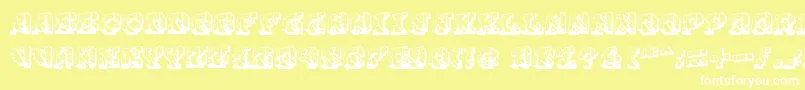 Cauterise Font – White Fonts on Yellow Background