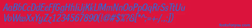 DynagroteskrmItalic Font – Blue Fonts on Red Background