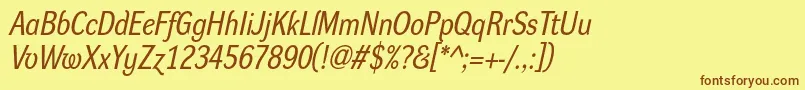 DynagroteskrmItalic Font – Brown Fonts on Yellow Background