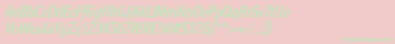 DynagroteskrmItalic Font – Green Fonts on Pink Background