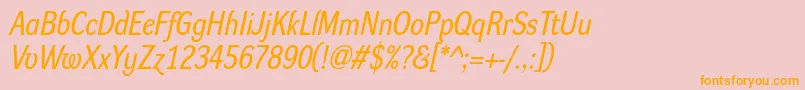 DynagroteskrmItalic Font – Orange Fonts on Pink Background