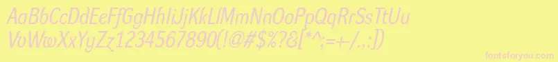 DynagroteskrmItalic Font – Pink Fonts on Yellow Background