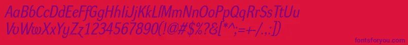 DynagroteskrmItalic Font – Purple Fonts on Red Background