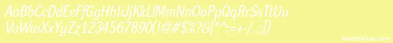 DynagroteskrmItalic Font – White Fonts on Yellow Background