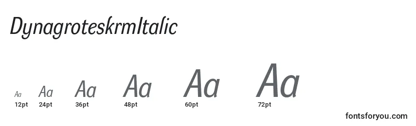 Размеры шрифта DynagroteskrmItalic