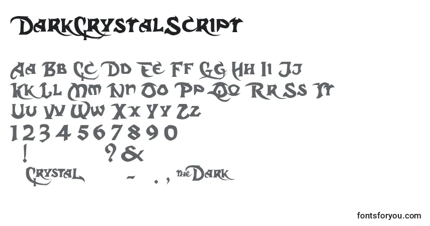 A fonte DarkCrystalScript – alfabeto, números, caracteres especiais