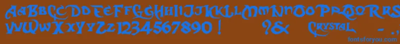 Czcionka DarkCrystalScript – niebieskie czcionki na brązowym tle